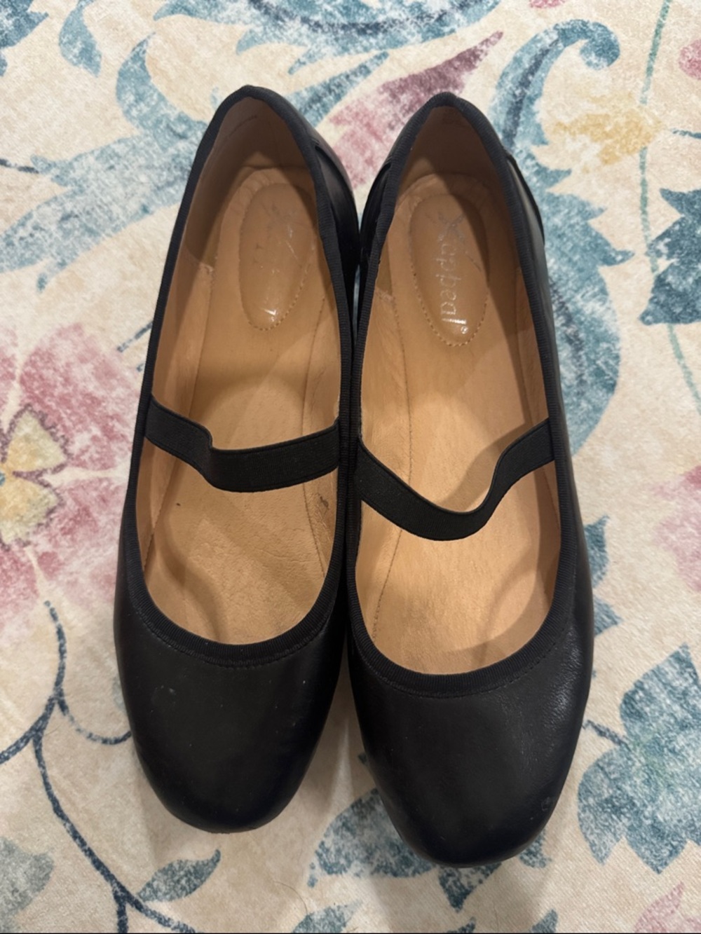 Xappeal Black Mary Jane Ballet Flats with Elastic Strap